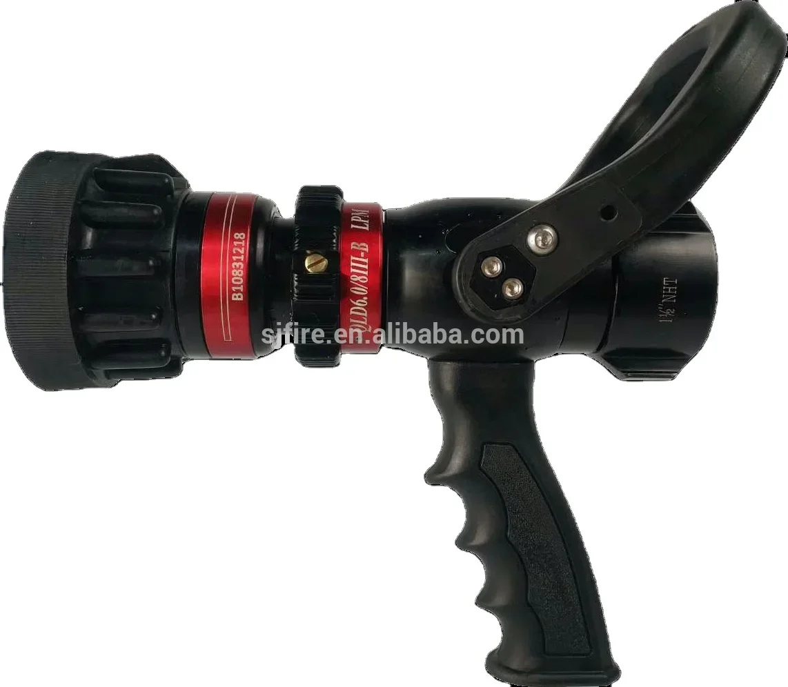 High quality Red black Colour Selectable Flow Pistol Grip Jet Spray fog nozzle 3-position for fire hose nozzle