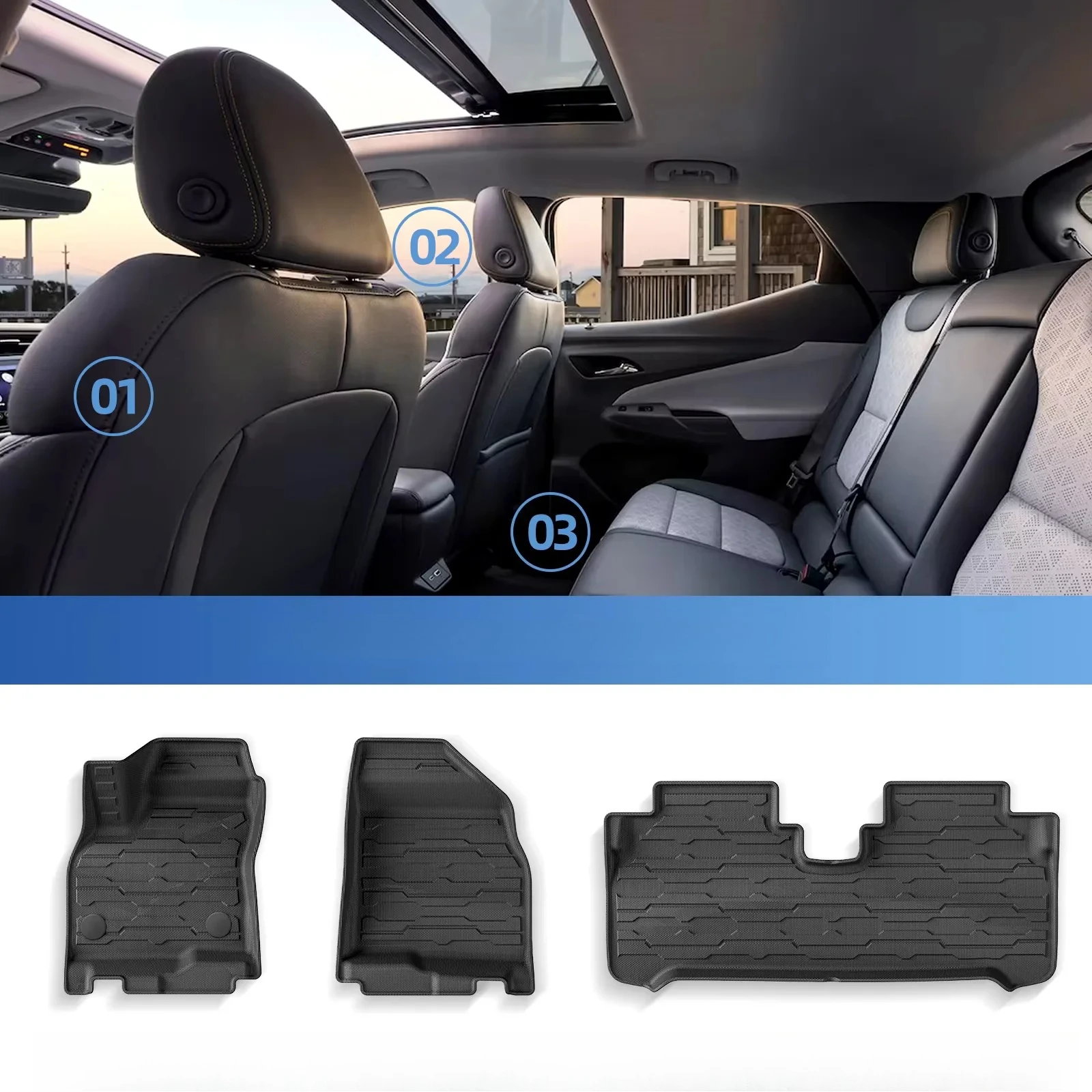 

TPE 3D автомобильные коврики, грузовой вкладыш, накладка на багажник для Chevrolet Chevy Bolt EUV 2022 2023 2024, левый руль