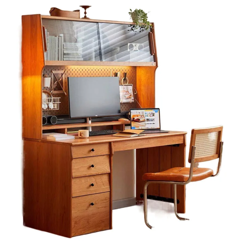 Nordic desk, integrated storage bookcase for home use, writing desk, computer table, study table, leisure table