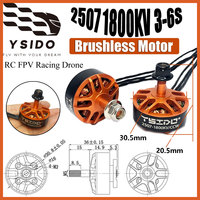 YSIDO 2507 1800KV Brushless Motor 3-6S for GEPRC 5Inch 250 220 Eachine Tyro129 Darwin129 RC FPV Racing Drone Multirotor Parts