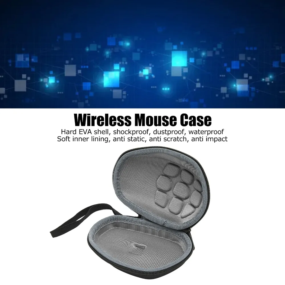 Waterproof Mouse Carrying Case Anti Drop Anti Scratch Storage Bag Black Hard Storage Pouch for for MX Master 2S/3S/4