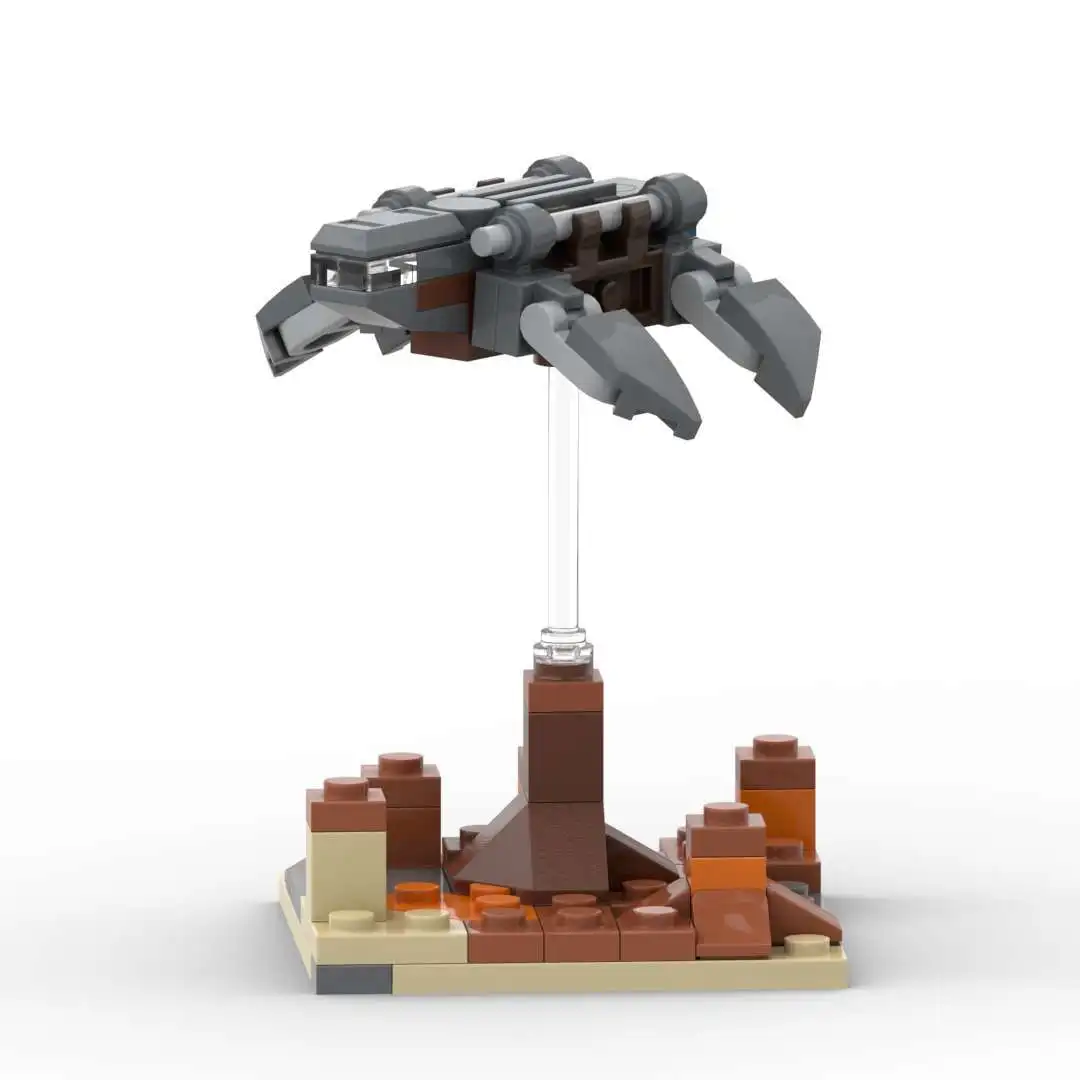 Space Scene Decor Block Ornament, Mini Interstellar Cargo Shuttle Kids DIY MOC Small Particle Assemble Building Blocks Toy
