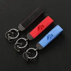 High Grade Suede Leather Car Keychain Key Rings Custom Gift 3D imprinting with logo For Seat FR leon mk3 mk2 5f car accessories