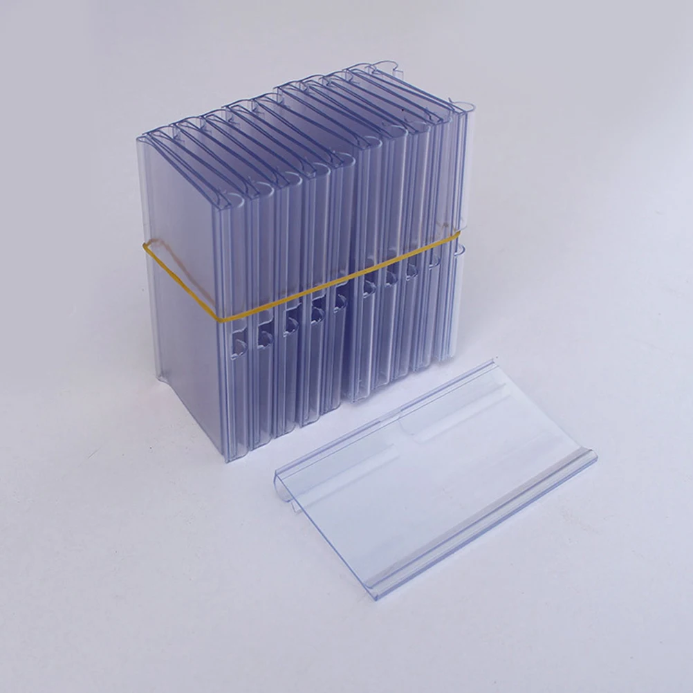 

24Pcs Transparent PVC Price Tags Durable Smooth Tag For Supermarket Mall Retail Store Folder Label