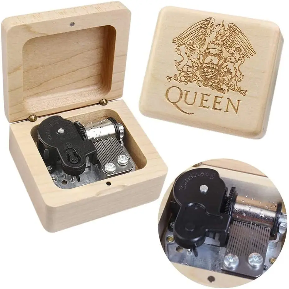 

SOFTALK Queen-Bohemian Rhapsody Solid Wood Maple wood Theme Music Box Birthday, Christmas, Valentine's Day Gifts