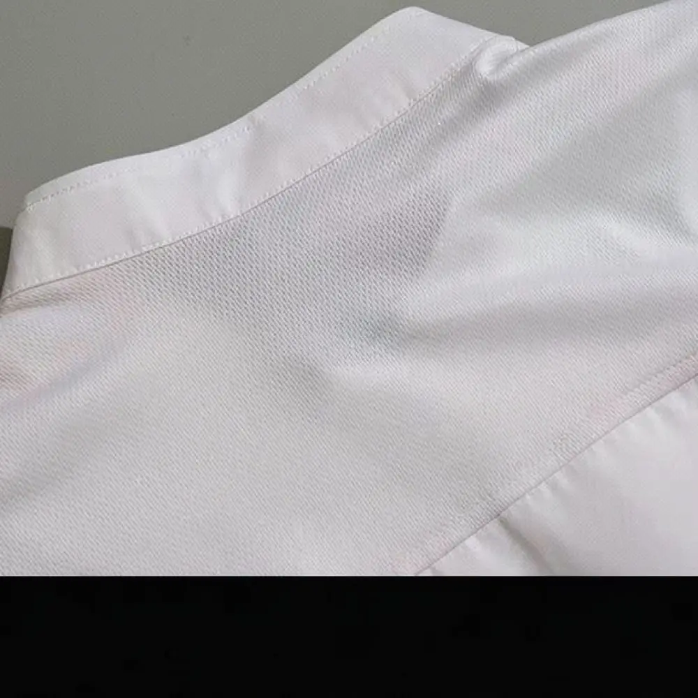 Mens Chef Uniform Breathable Cotton Kitchen Cooking Apparel Elastic Summer Restaurant Catering Waiter Work Jacket Shirt