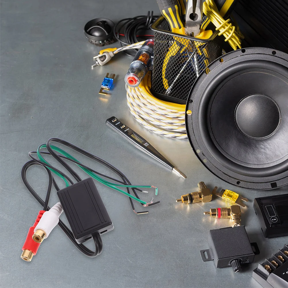 

2Pcs Car Audio Wire Kit Line Output Converter Adapter Volume Control Subwoofer Speaker Cables Sound System Connectors