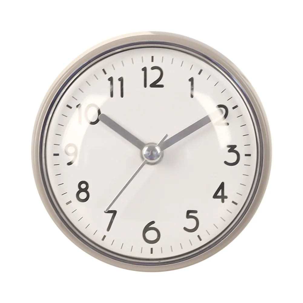 Silent Quartz Clock with Sucker for Bathroom For Kitchen or Laundry Room Use Featuring Anti-Fog Lens for Consistent Readability