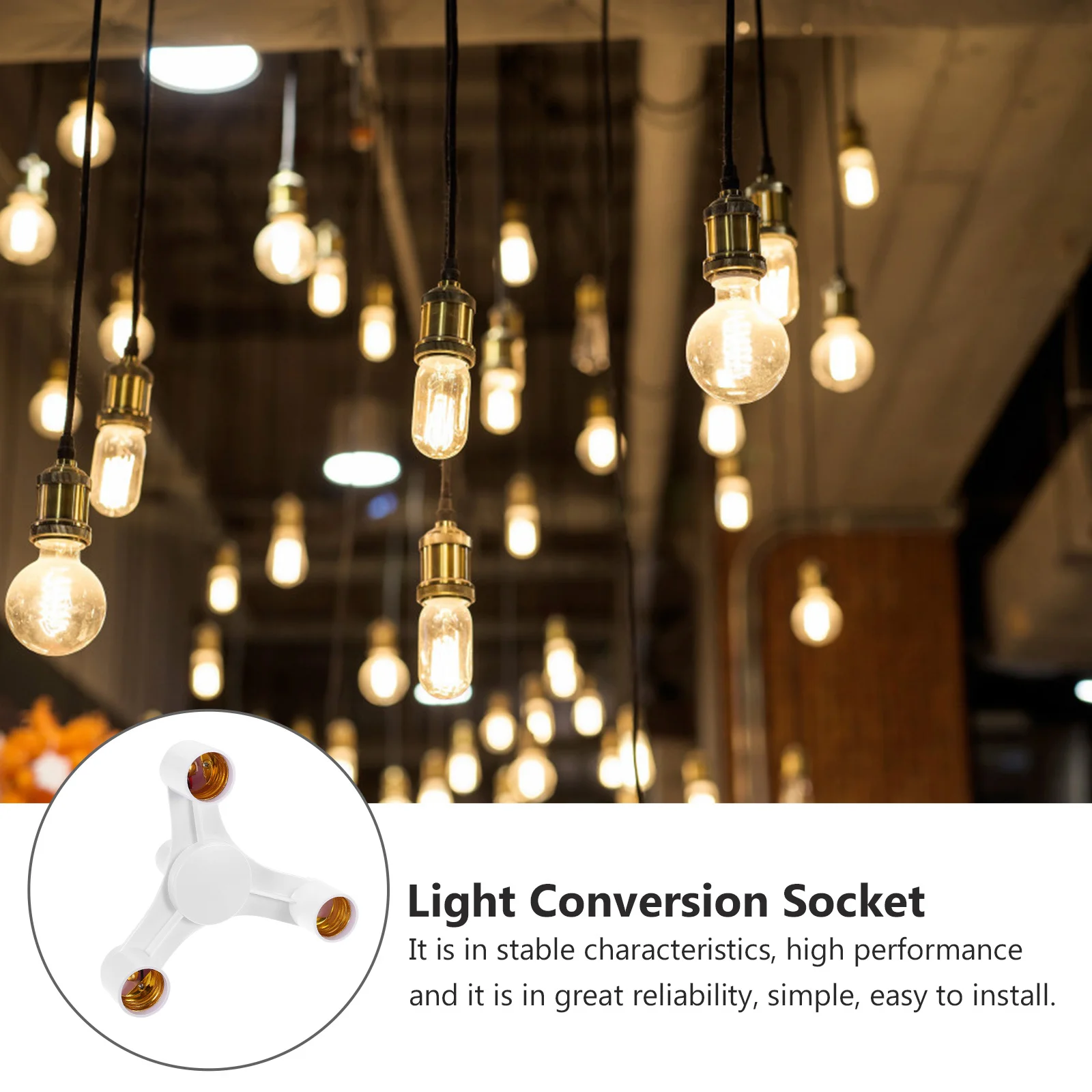 

2 шт. E27 адаптер для лампы, переходная розетка, термостойкая, устойчивая к коррозии для светодиодного освещения, домашнего офиса, кафе