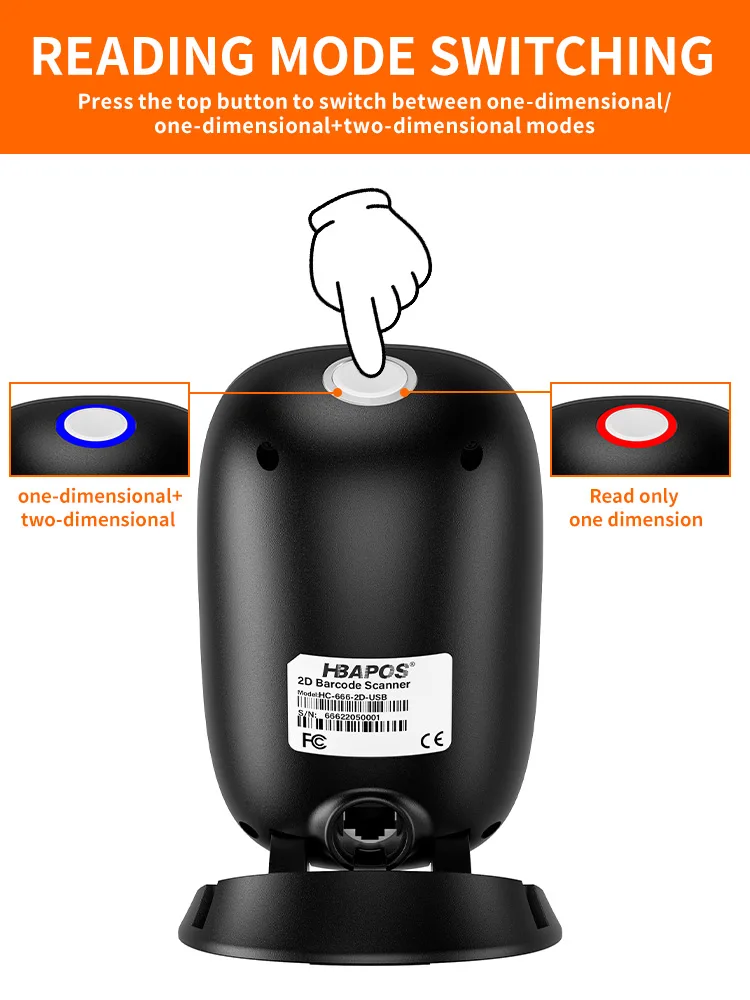 Desktop Barcode Scanner 1D 2D QR Code Omnidirectional High-performance Auto Sense Data Matrix Bar code Reader for Store Payment