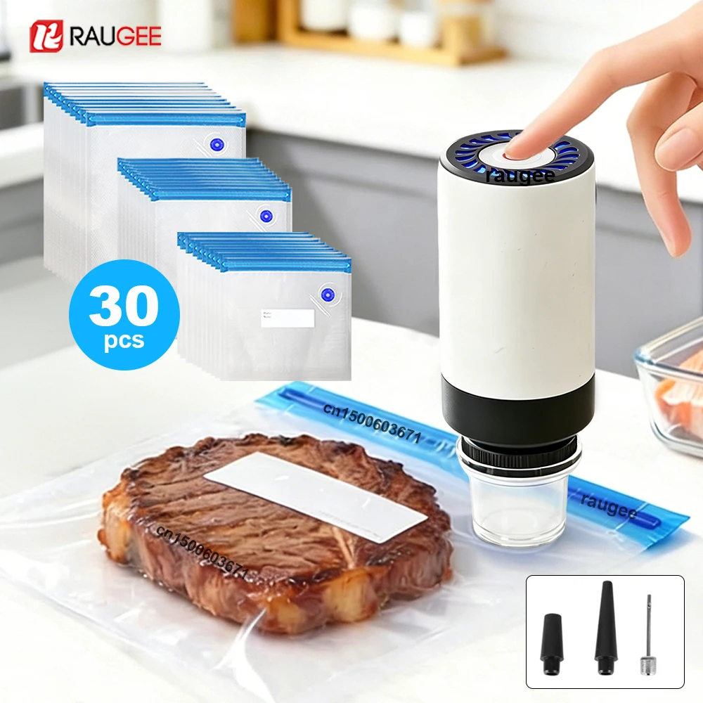 Vacuum Sealer Pump Mini Handheld Food Sealing Pump Multi-Function Automatic Sealing Machine with Reusable Vacuum Sealer Bags