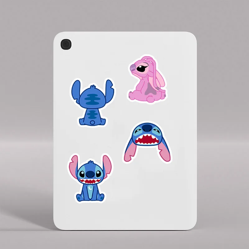 Cartoon Pink Blue Stitch Stickers Cute Kids Gifts Mobile Phone Water Cup DIY Photo Album Stickers Decoration