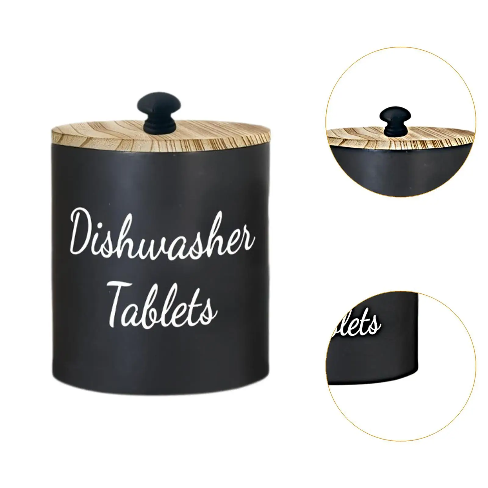 Dishwasher Pod Container Storage Box Versatile Sturdy Dustproof with Cover Wood Organizer for Bathroom Countertop Dorm view 5