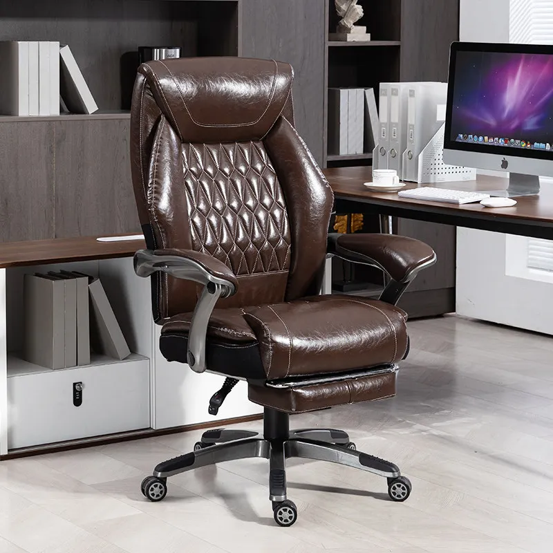 Leather Comfortable Office Chair Computer creative large Backrest Office Chair aesthetic Mobile Sillas De Oficina Home Furniture