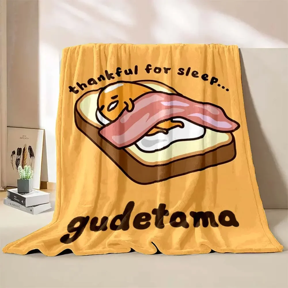 1PC Gudetama Egg Printed Blanket Children Adult Blanket Soft and Warm Bedding for Bed Sofa Outdoor Travel Cover Blanket