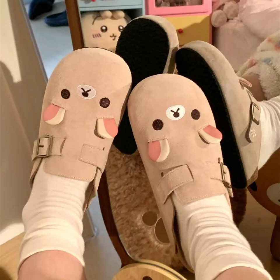 

New Rilakkumas Slippers Summer Cute Anime Female Thick Sole Flat Shoes Sweet Cartoon Outdoor Anti Slip Slippers Girl Gift
