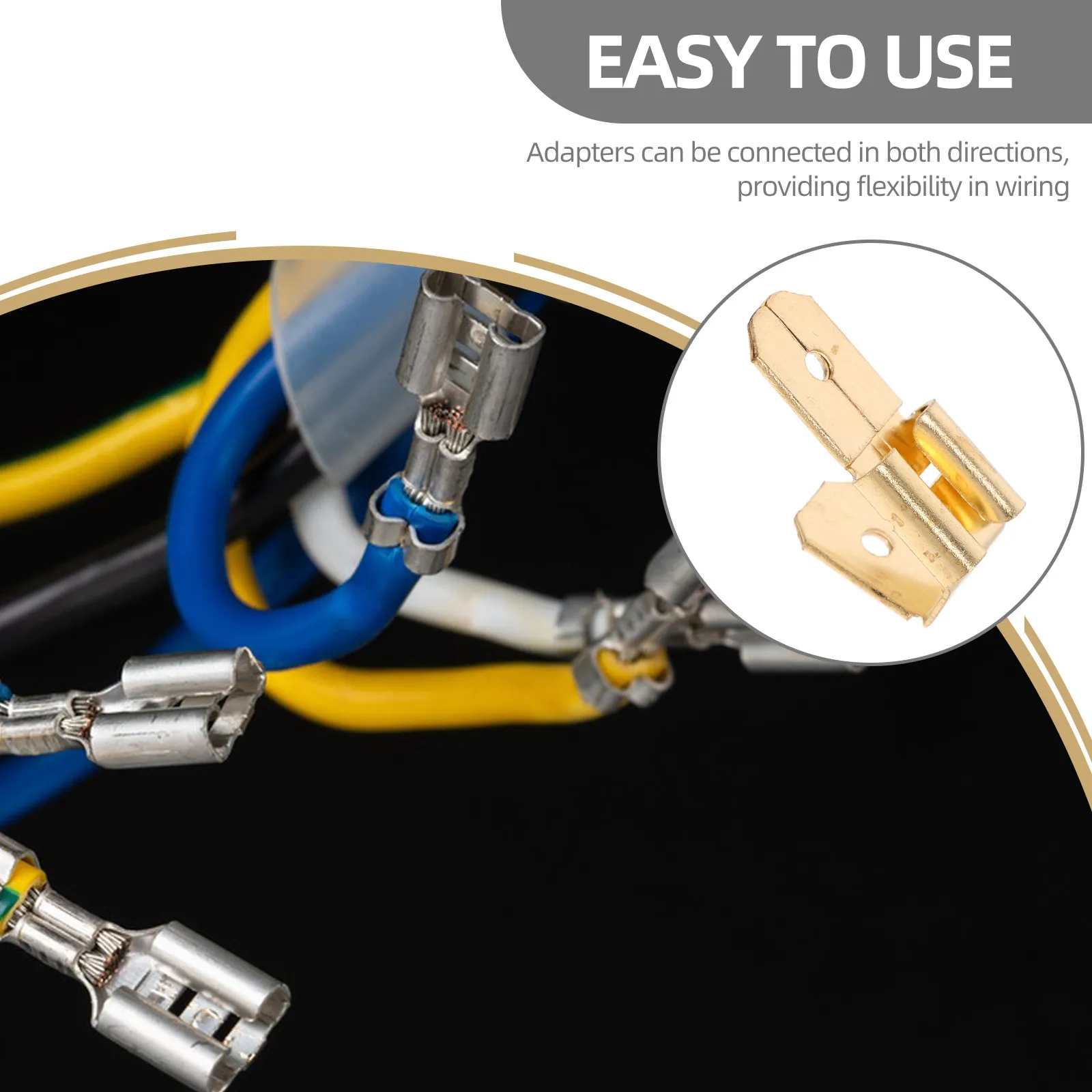25Pcs Electrical Spade Connectors Copper Crimp Wire Terminals Quick Disconnect Adapters for Automotive Marine Industrial Audio