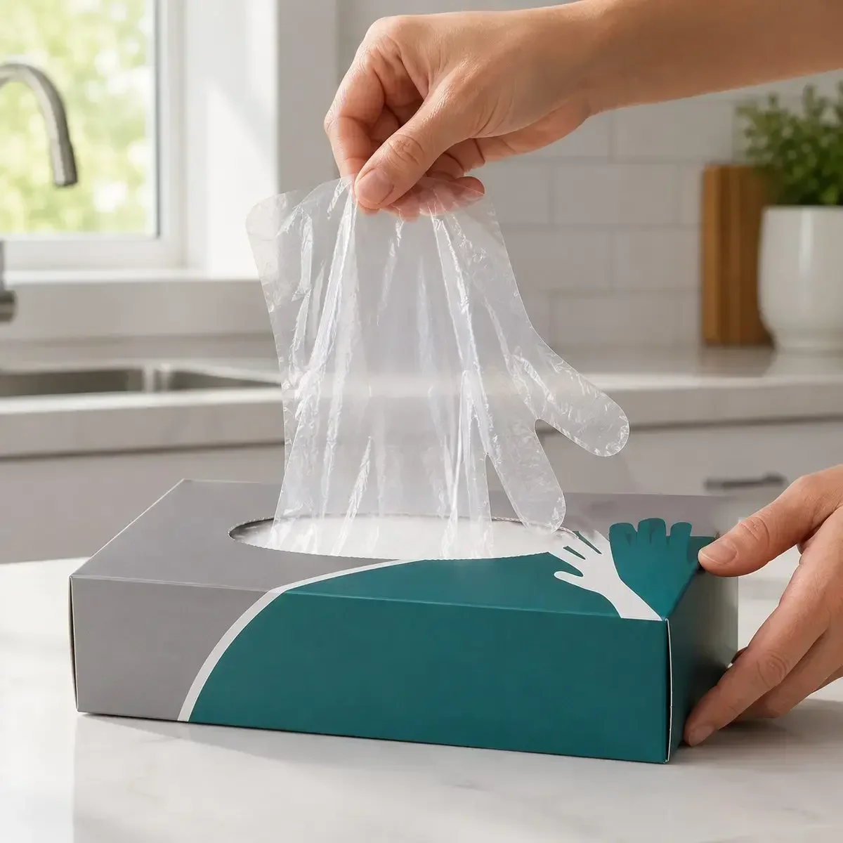 Disposable Food Prep Gloves Thick PE Box Ambidextrous Kitchen Hand Covers Cooking safe serving cleaning restaurant household