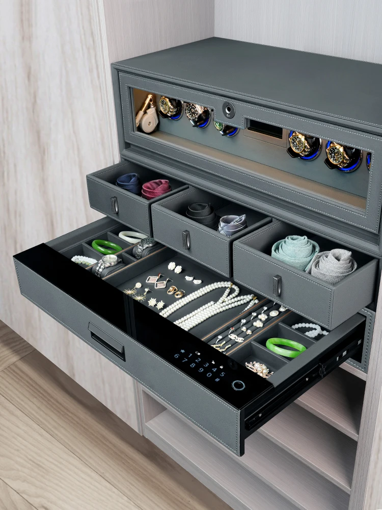 

Watch shaker, password, drawer safe, household smart anti-theft and anti-magnetic all-steel leather high-end watch, professional