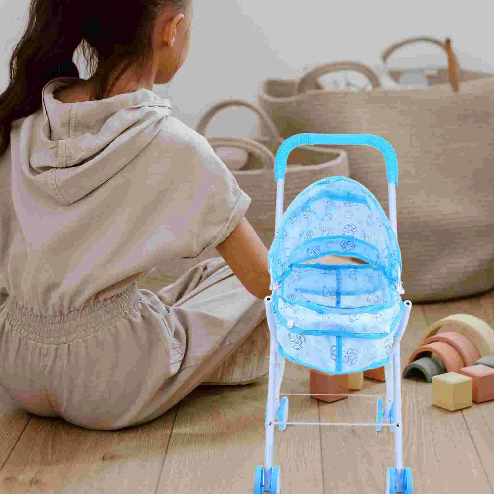 Stroller Play Game Toy For Dolls Movable House Accessories Toys Simulated Small Cute Baby