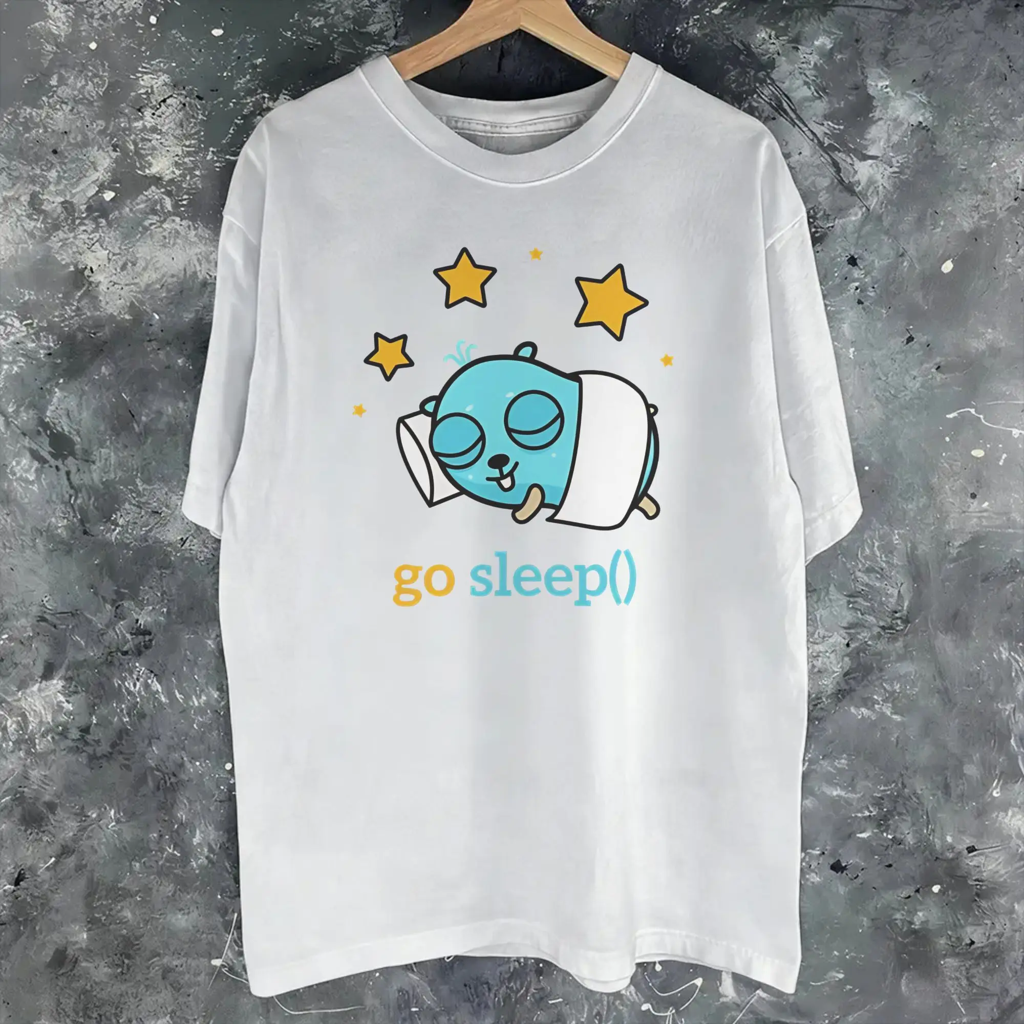 golang gopher sleep  Tee Shirt for Men Women Gift Idea T Shirts  Cotton Clothes