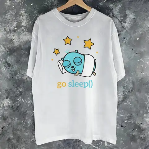 golang gopher sleep  Tee Shirt for Men Women Gift Idea T Shirts  Cotton Clothes