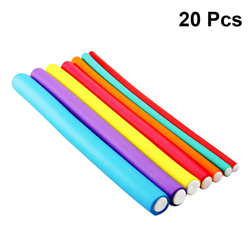 

20Pcs Soft Foam Hair Curling Rollers Cold Wave Rods for Effortless Bouncy Curls Fast Easy Styling Spiral Curls Long Hair Tool