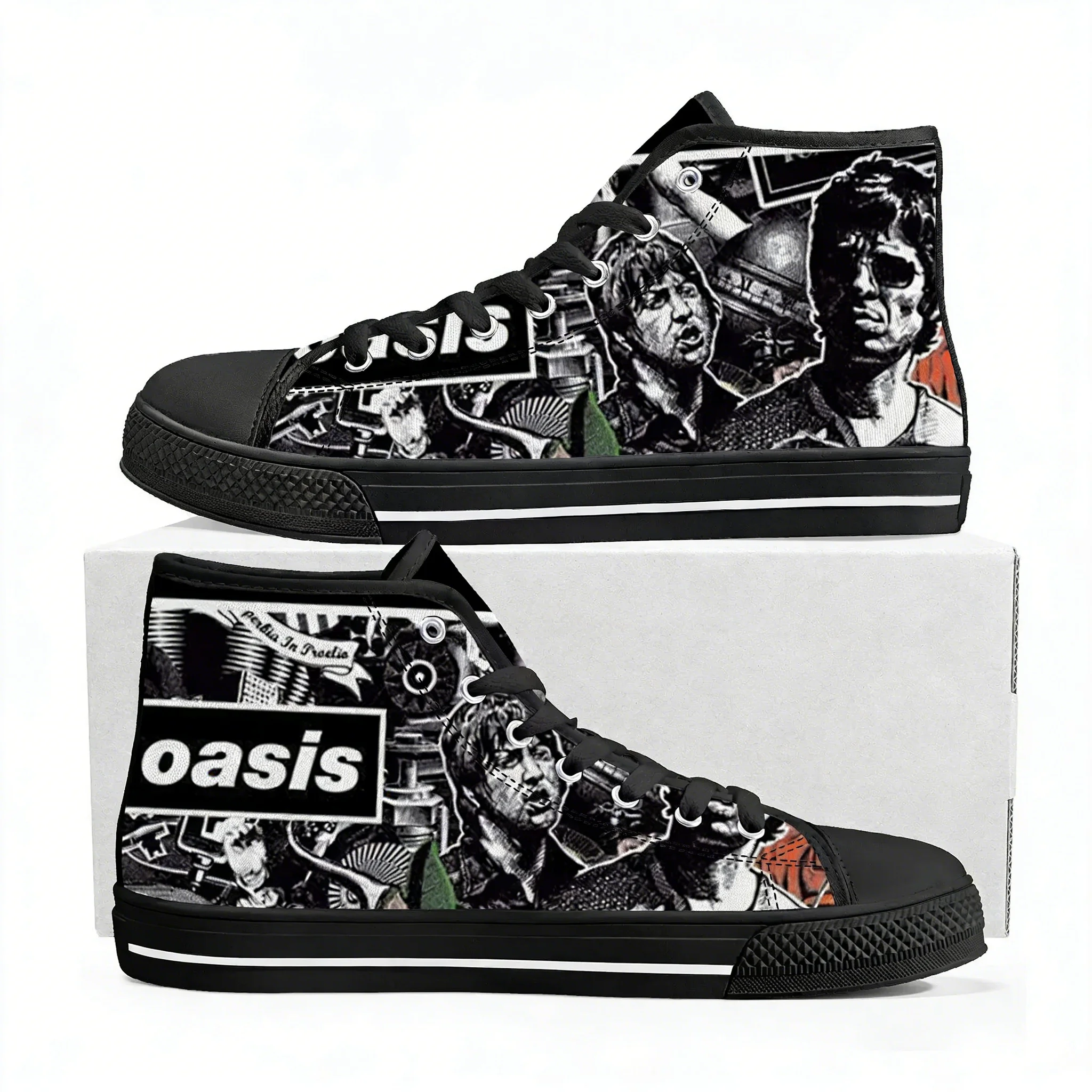 

Кроссовки Oasis Rock Band High Top: высококачественные легкие кеды из канваса для мужчин и женщин, повседневные, для походов, на заказ
