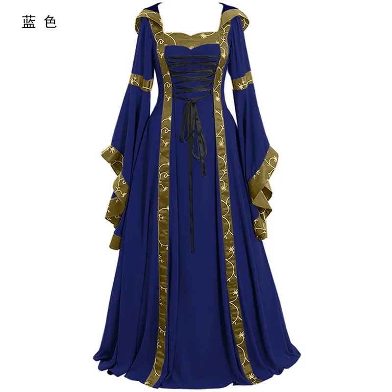 Gothic Vrouwen Jurk Koningin Cosplay Jurken Lente Zomer Mode Europese Stijl Vrouwen Lange Jurk Europese Kleding Jurk Kerk