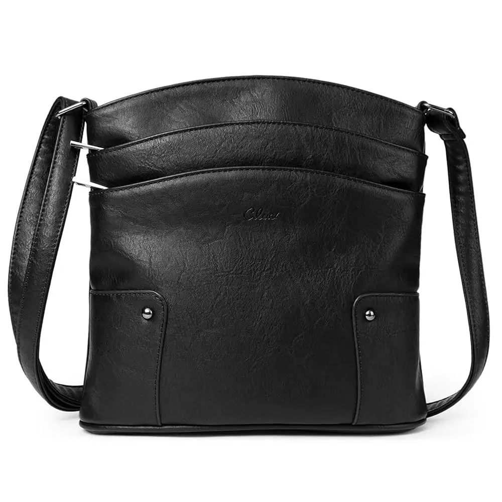 

Crossbody Bags for Women Leather Purse Travel Vacation Triple Pockets Vintage Handbags Shoulder Bags
