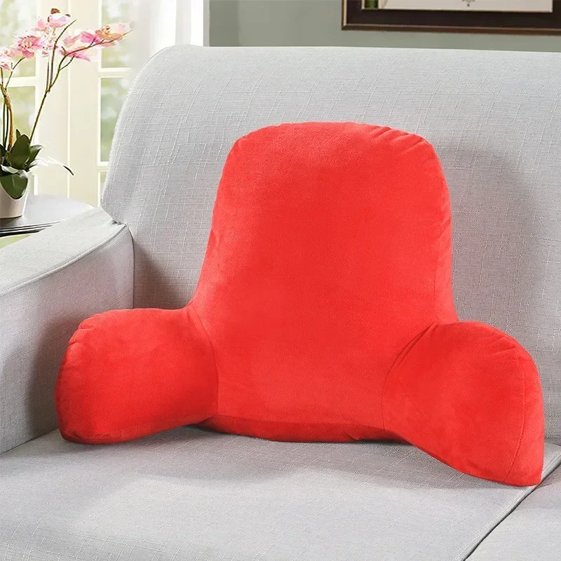 

Solid Color Pillow Back Cushion with Arm Support Bed Reading Rest Waist for Chair Car Seat Sofa Soft Backrest