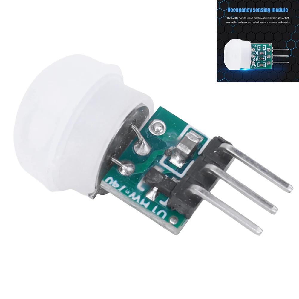 IR Pyroelectric Infrared PIR Mini Body Sensor Module Adjustable AM312 Sensor Human Motion Detector High Sensitivity DC 2.7-12V