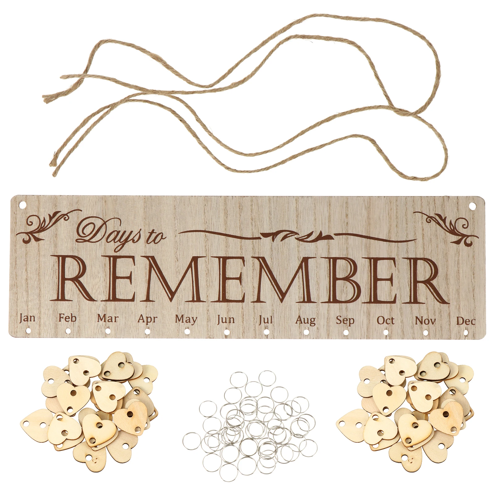 

1 set 1 Set Wooden Slices Diy Family Birthday Calendar Board Wall Decor Hanging Ornament Craft Wood Calendar Reminder Plaque