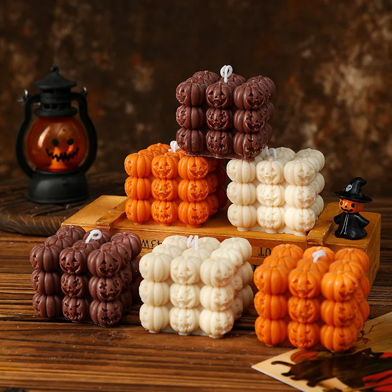 Halloween Skeleton Aromatherapy Candles Pumpkin Handmade Shaped Candles Halloween Home Decoration m