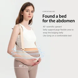 Faixa de barriga para gestantes, tamanhos ajustáveis, suporte para gravidez para abdômen, respirável com alça destacável, 1pc