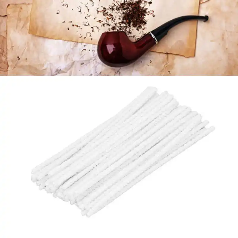 200Pcs Cotton Smoking Pipe Cleaners Blend Cotton Rods Tobacco Smoke Mouthpiece Disposable Cleaning Tool