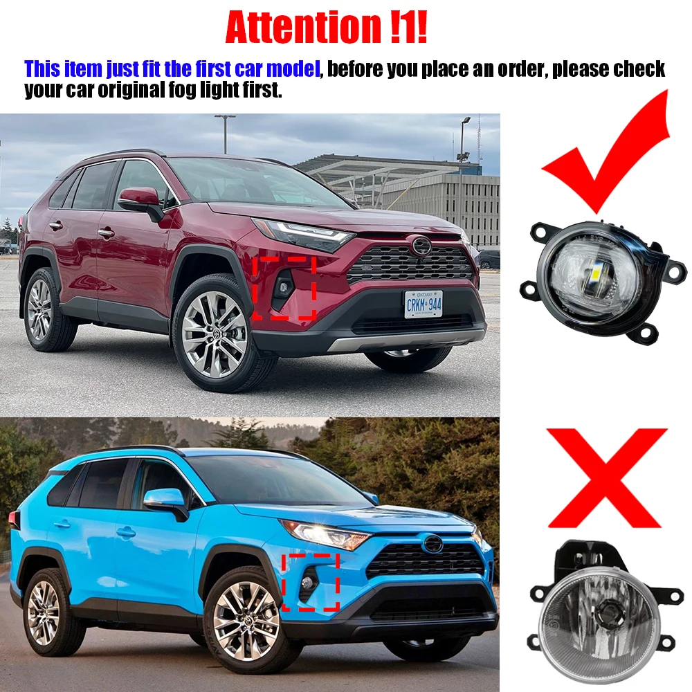 2 X 30W 8000LM Car Canbus LED Fog Light Daylight DRL For Toyota RAV4 2019-2026(Not Fit TRD Off-Road, Trail, Adventure Model)