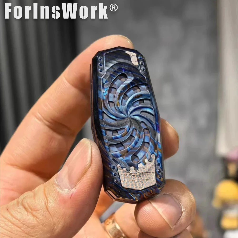 

CHIMAGO Zircon Damascus HOLY STELE Премиальный магнитный фиджет-слайдер с двойной направляющей, плавное движение, снятие стресса, EDC-игрушка