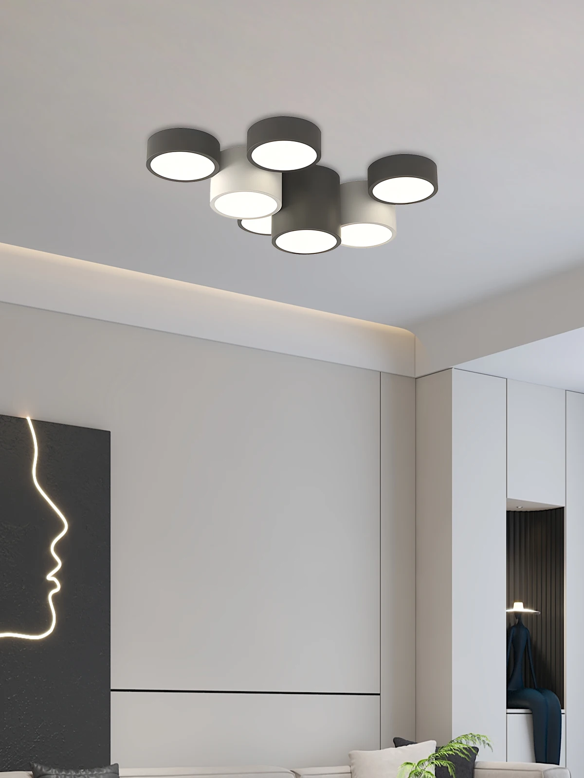 2026 Simple Surface Mounted Downlight Nordic Modern LED Ceiling Light Living Room Lighting No-punch Ceiling Floodlight, Commer