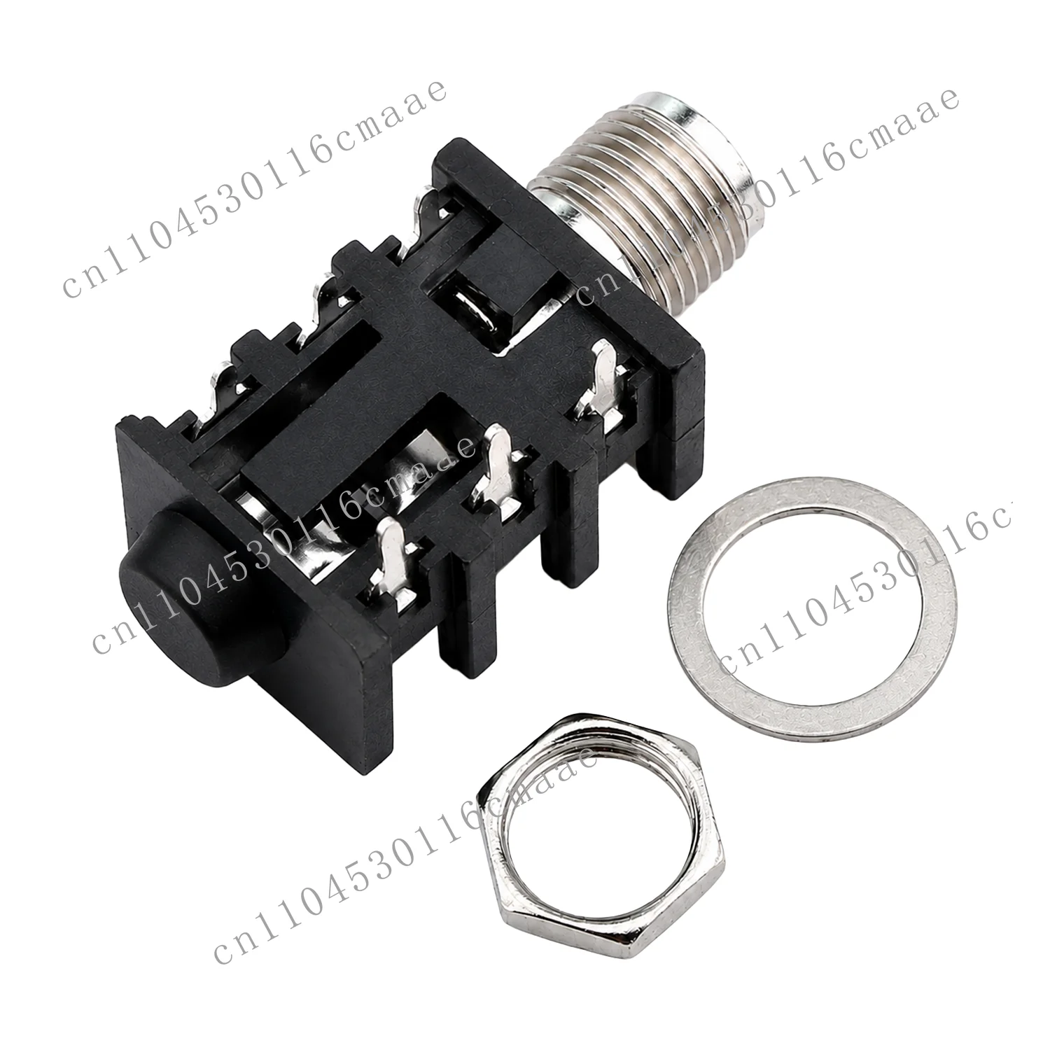 6.35Mm Stereo Audio Jack Receptacle Through Hole PJ611E Headphone Connector for Amplifier Mixer