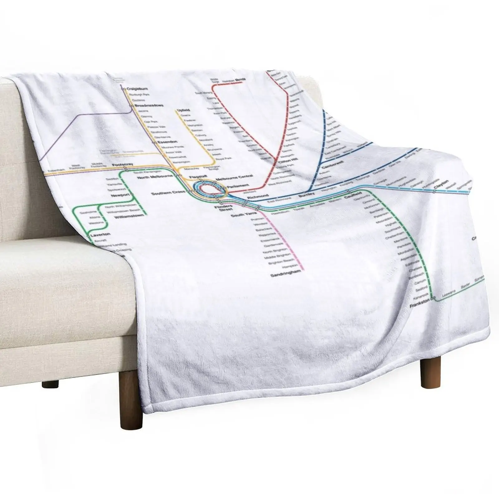 Melbourne rail network map Throw Blanket Blankets For Baby Decorative Sofas Personalized Gift Custom Blankets
