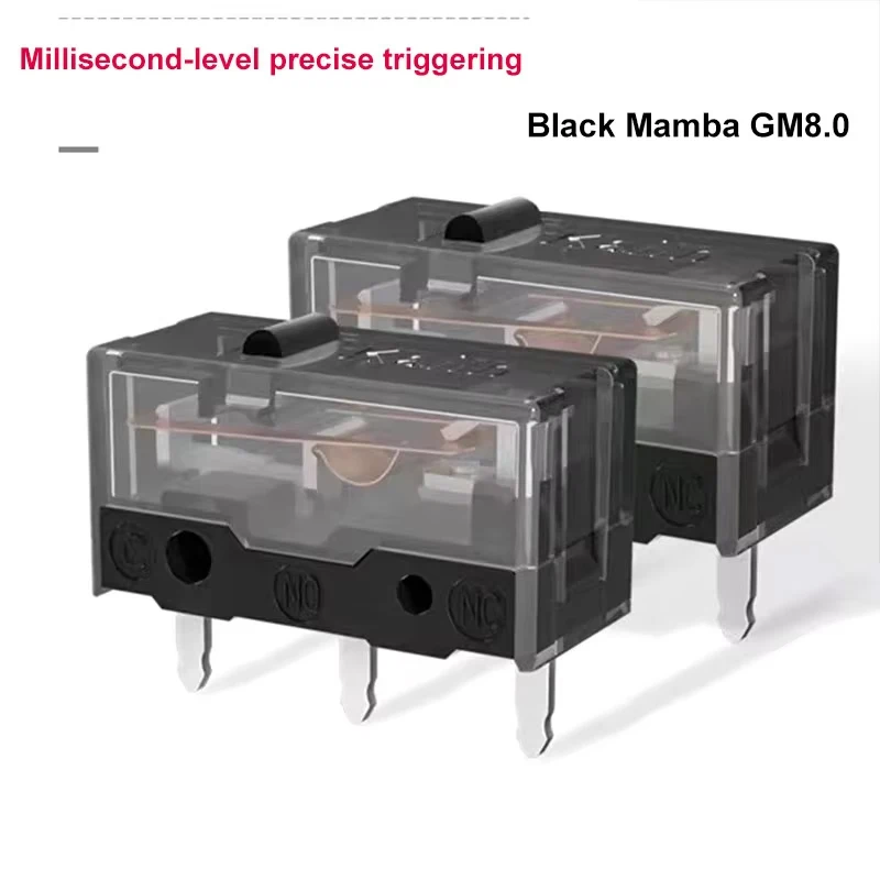 

compatible GM8 Black Mamba Mouse Micro Switch 80 Million Lifespan 3 Pin Black Dot Button Compatible with for Razer replace
