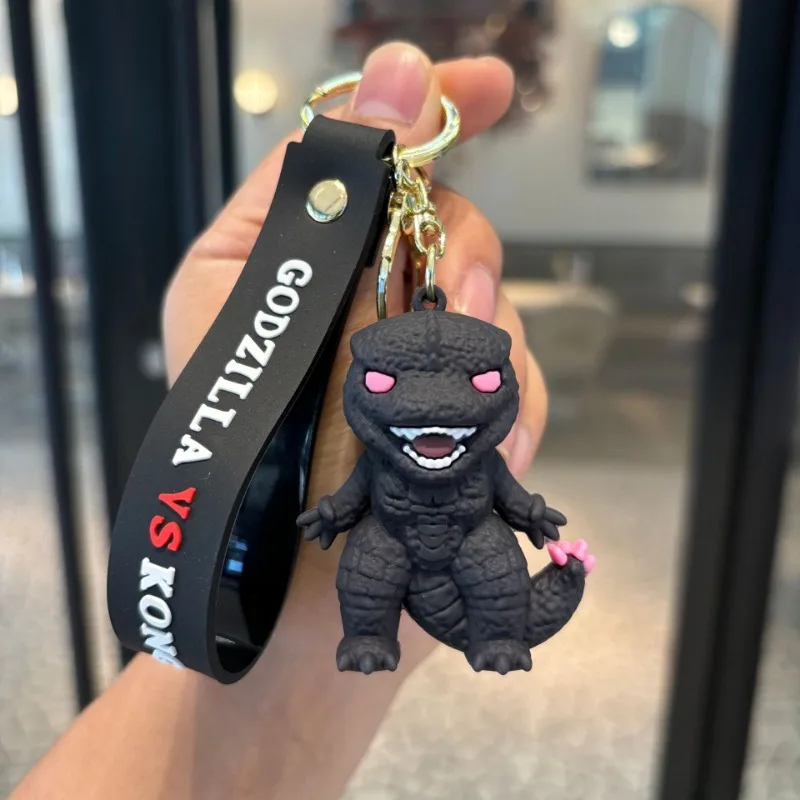 King Kong vs Godzilla Keychain, boys creative doll pendant car key chain pendant small gift.