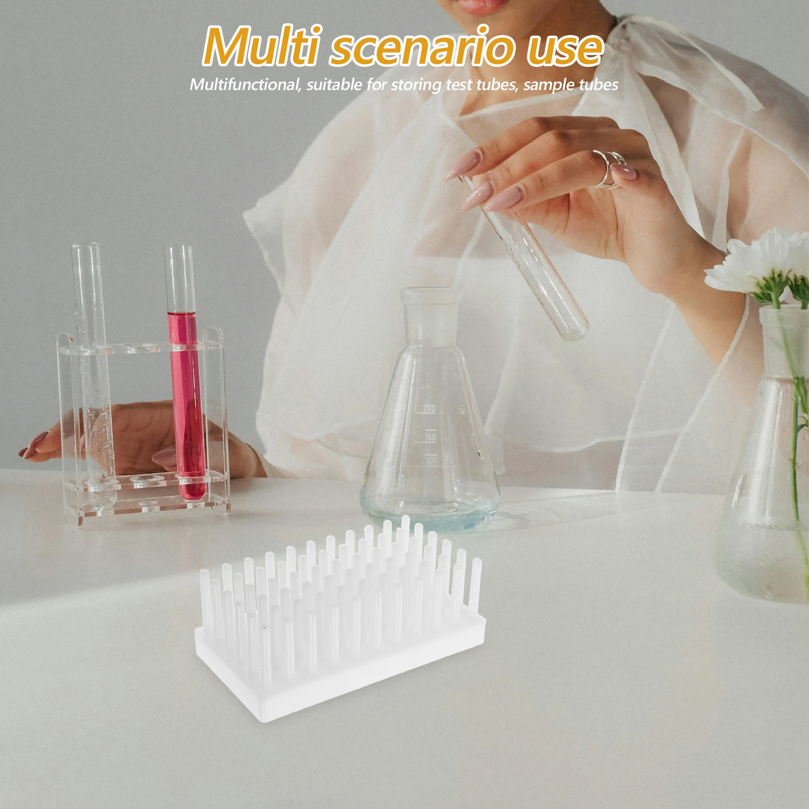 

Test Tube Rack Lab Stand Reusable Laboratory Container Experiment Sampling Holder Plastic Sample