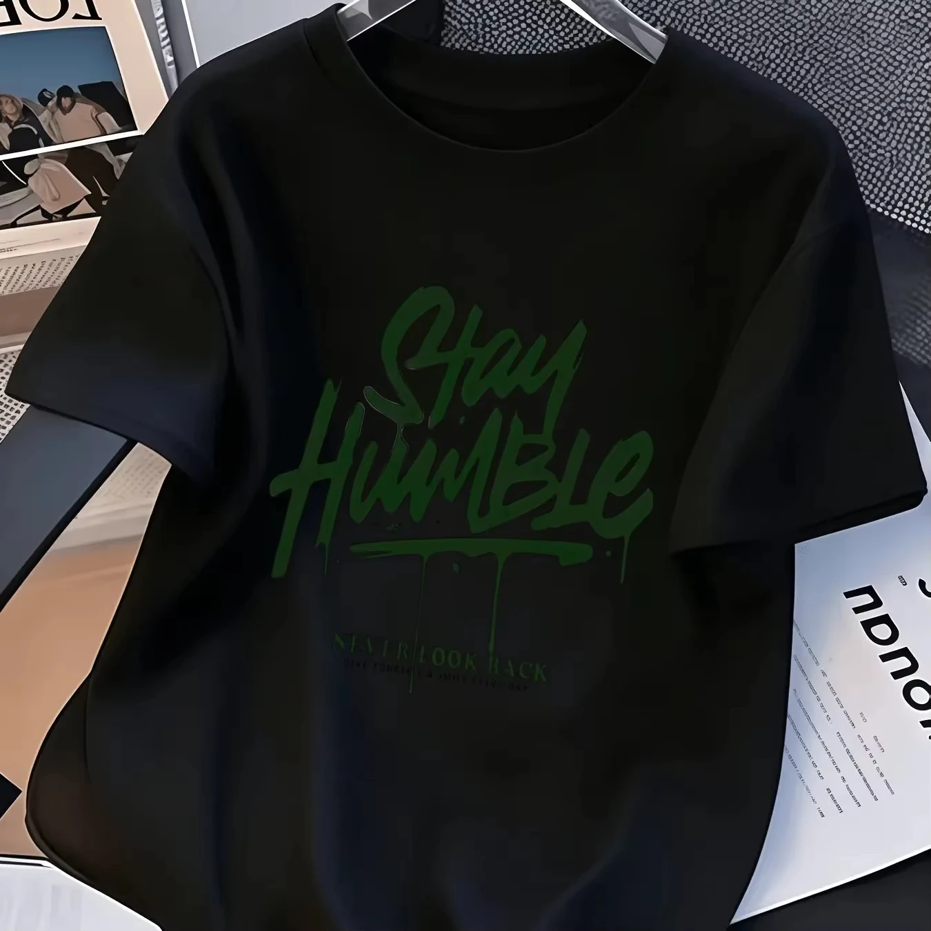 2026 2026 Men White Graffiti Letter Graphic T Shirt Stay Humble Slogan Print O-neck Short Sleeve Casual Streetwear Tees For Men - Aliexpress Deal