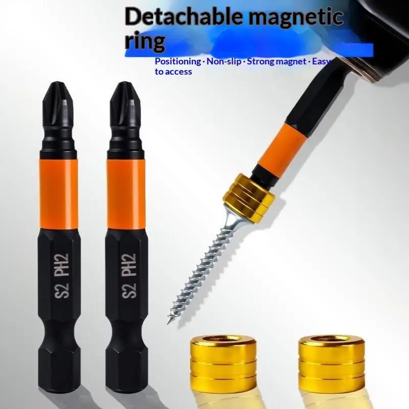 Magnetic Drywall Screwdriver Bits PH2 50mm Rafford Depth Stop Collar 1/2/3PCS Long Lasting for Commercial Construction Use