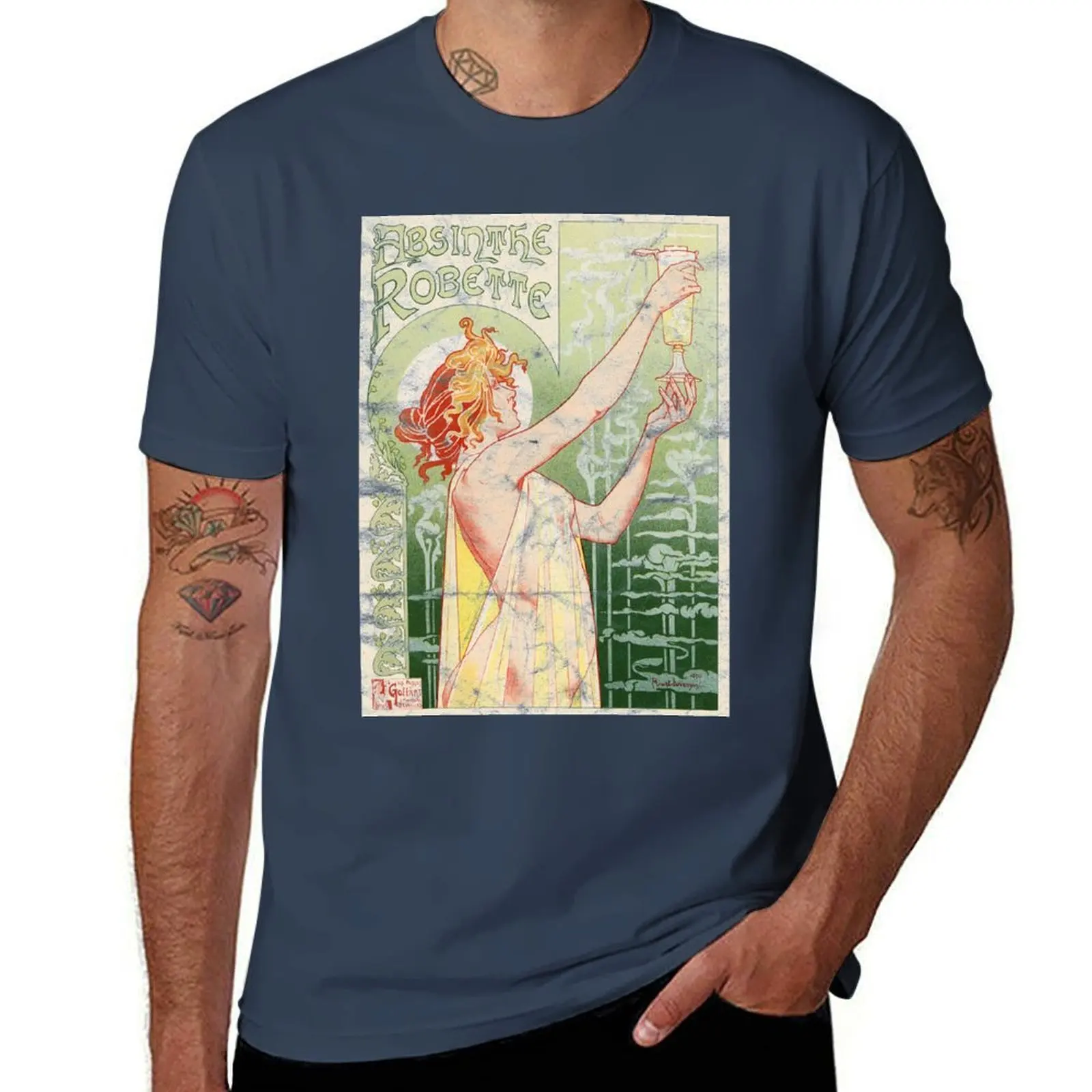 

Absinthe Robette Vintage Alcohol Art Advert T-Shirt cotton t shirt man t shirt man luxury T-Shirt