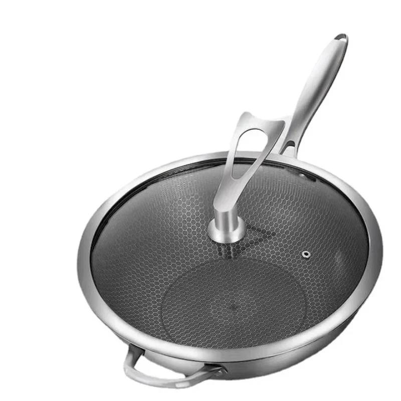 Non-stick Frying Pan Household 316 Stainless Steel Frying Pan Gas Stove Suitable for Induction Cooker Special Pan