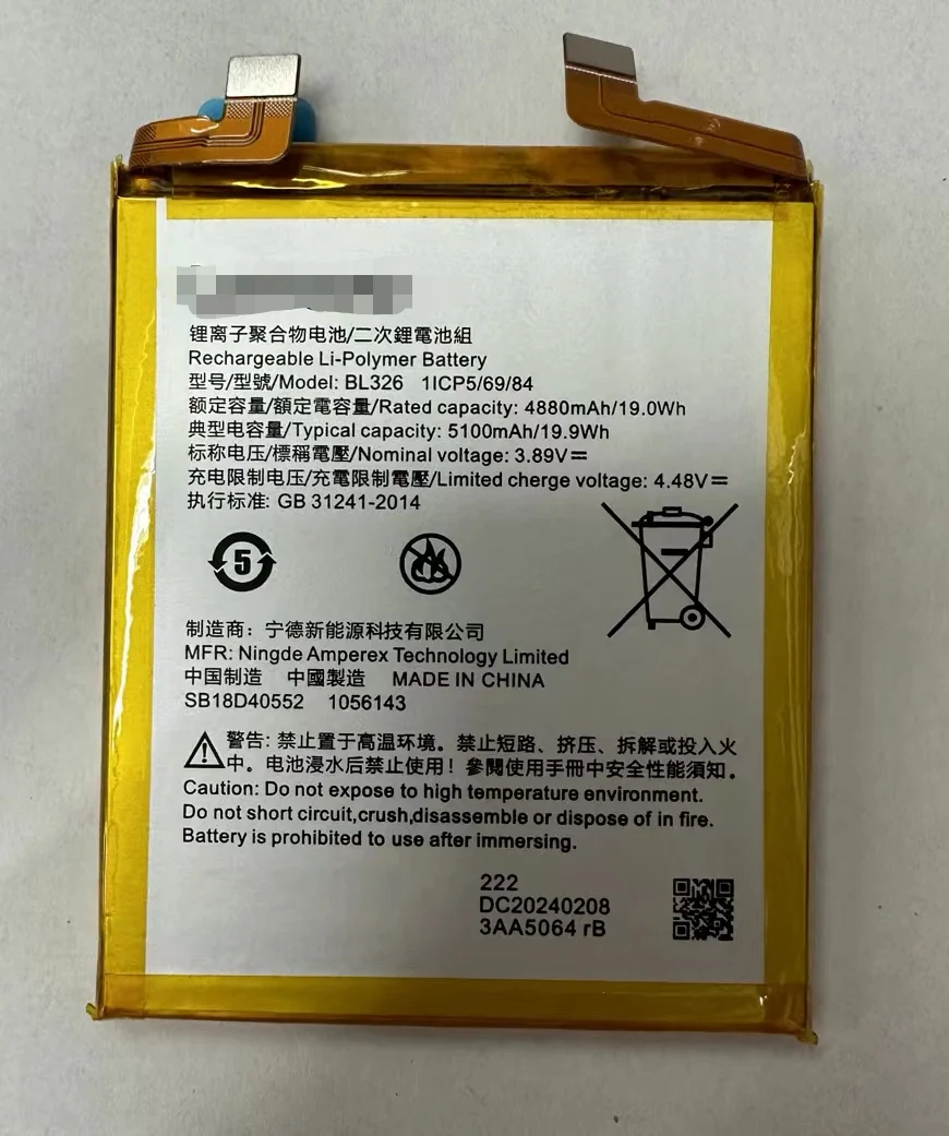 

BL326 Original Battery 5100mAh BL326 For Lenovo Legion Y70 L71091 Mobile Phone Batteries BL 326 +Tools