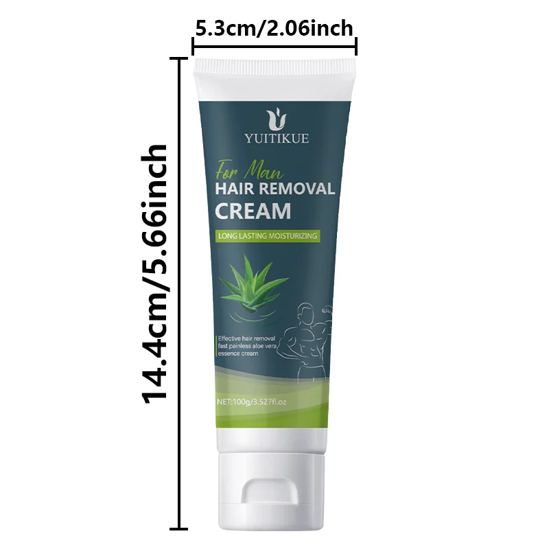 100g Men's Hair Removal Cream - Gentle and non-irritating, suitable for armpits, lips, arms, legs and intimate parts, effective image 6